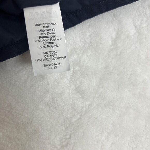 J.Crew Vest Womens XS Navy Excursion Quilted Down Puffer Zip Pockets High Neck - Picture 9 of 10